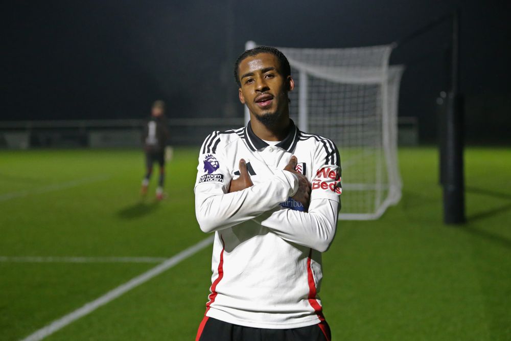 Lemar Gordon celebrates giving Fulham U21s the lead against Middlesbrough U21s Lemar Gordon celebrates giving Fulham U21s the lead against Middlesbrough U21s