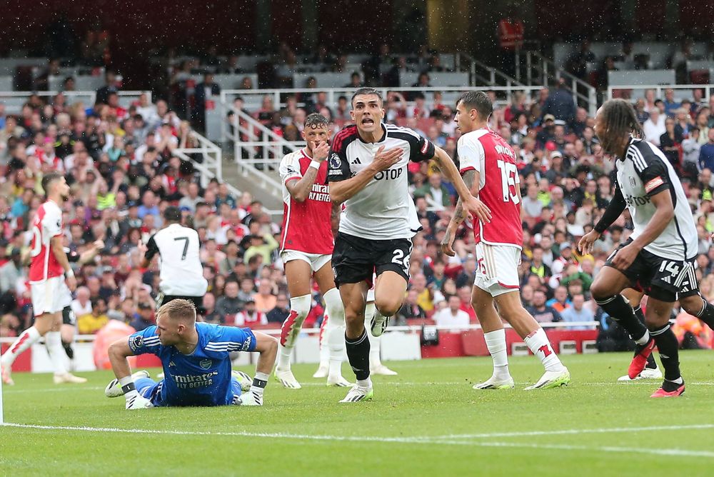 Palhinha runs to celebrates with the away fans Palhinha runs to celebrates with the away fans