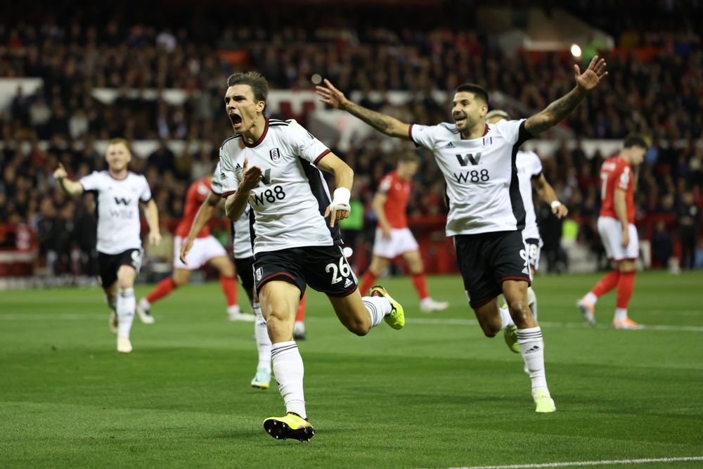 João Palhinha celebrates scoring against Forest