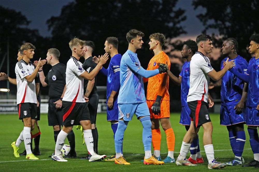 Fulham line up against Chelsea at Motspur Park Fulham line up against Chelsea at Motspur Park