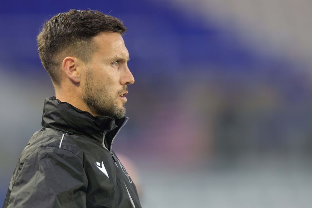 Walsall Head Coach Mat Sadler looks on