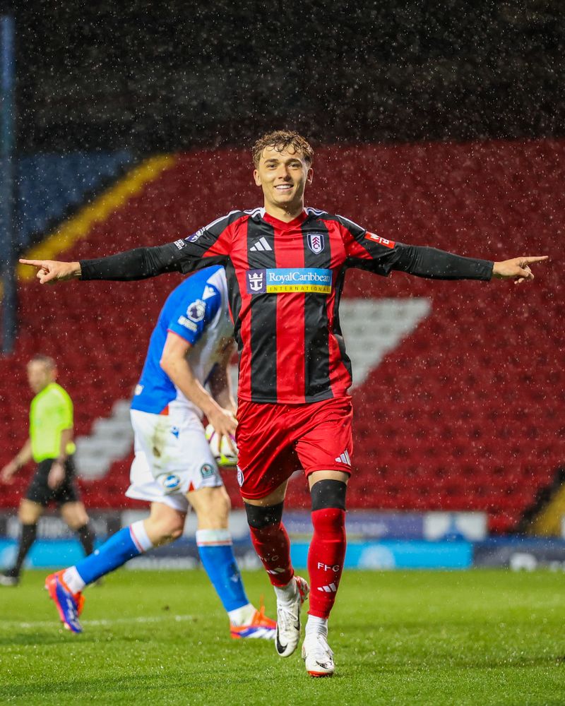 Callum Osmand celebrates scoring for Fulham Under-21s against Blackburn Rovers Under-21s Callum Osmand celebrates scoring for Fulham Under-21s against Blackburn Rovers Under-21s