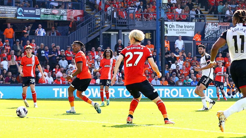 Fulham striker Raúl Jiménez puts his side ahead against Luton Town Fulham striker Raúl Jiménez puts his side ahead against Luton Town