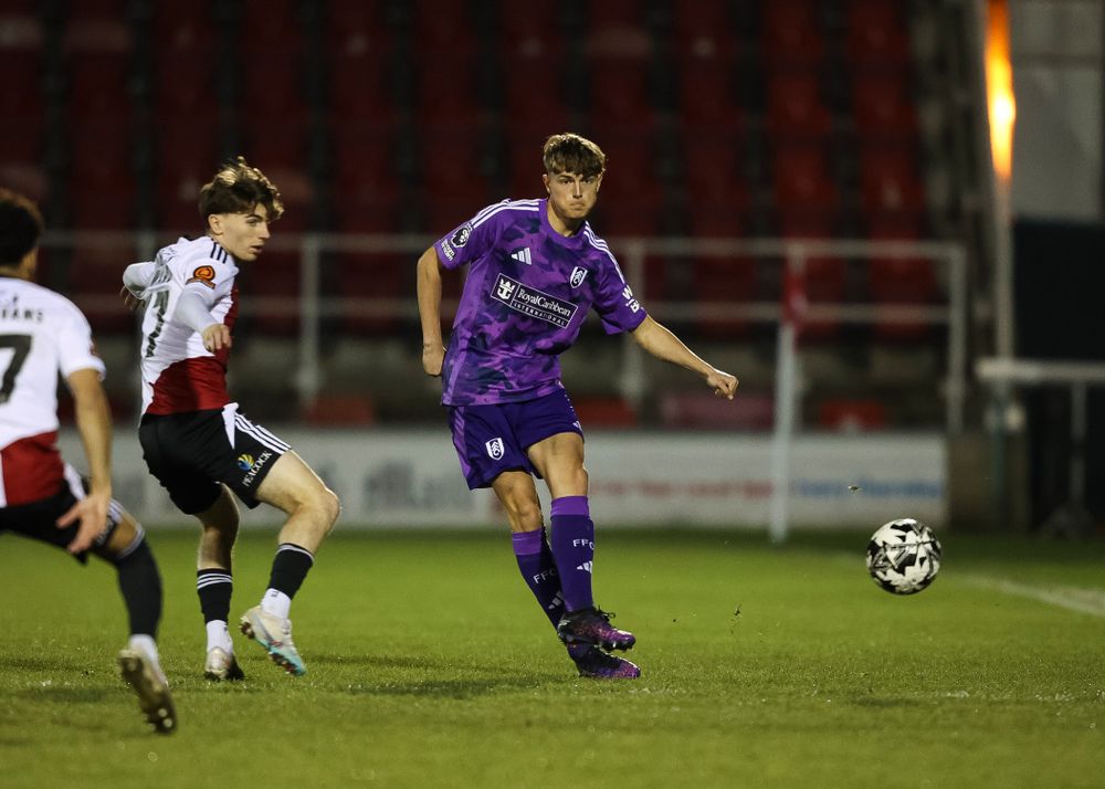 Bradley Slade on the ball for Fulham Under-21s against Woking Bradley Slade on the ball for Fulham Under-21s against Woking