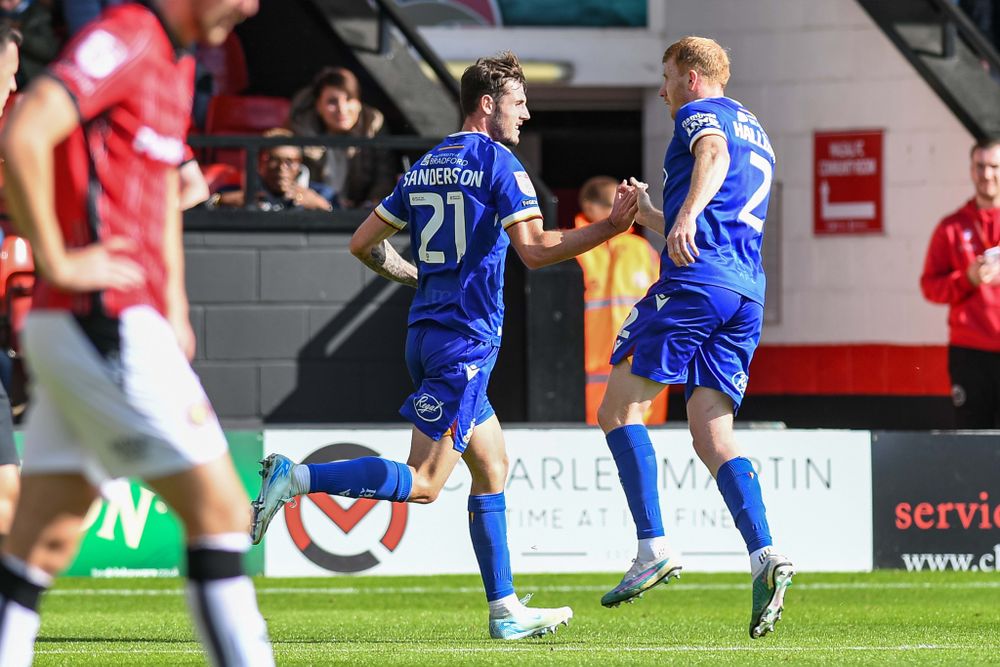 Olly Sanderson celebrates scoring for Bradford City against Walsall Olly Sanderson celebrates scoring for Bradford City against Walsall