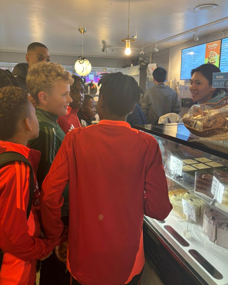 Fulham U12s players at the Cake & Bingsoo Cafe in New Malden Fulham U12s players at the Cake & Bingsoo Cafe in New Malden