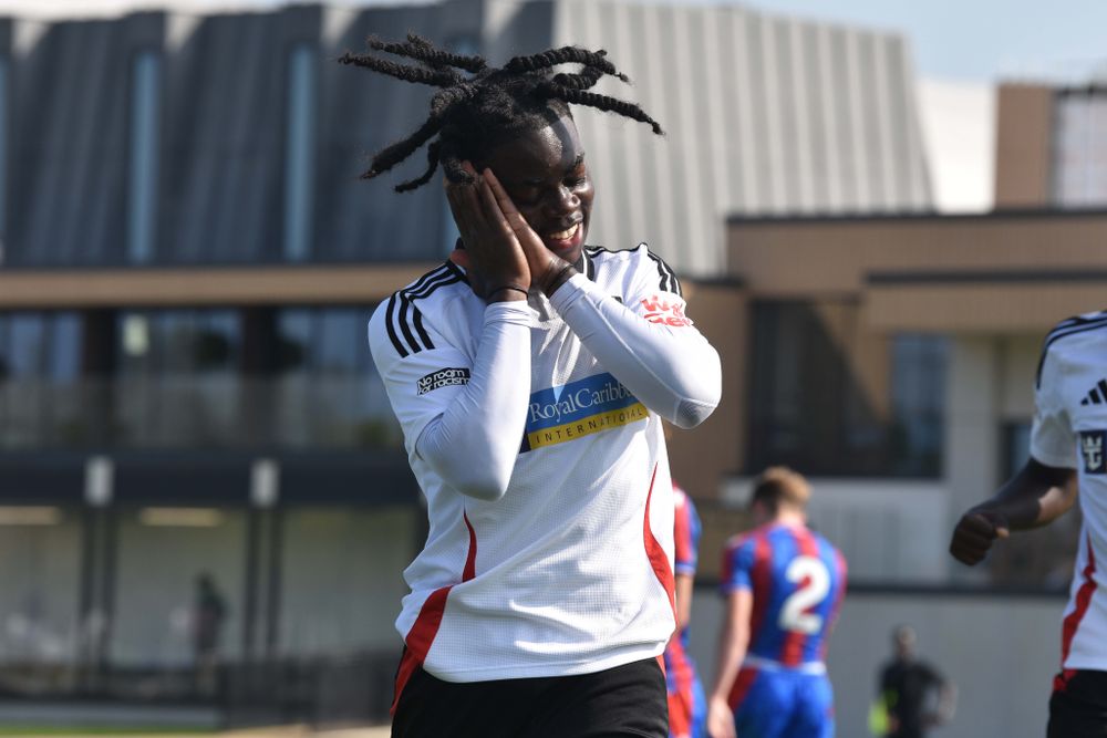 Macaulay Zepa celebrates scoring for Fulham U18s against Crystal Palace Macaulay Zepa celebrates scoring for Fulham U18s against Crystal Palace