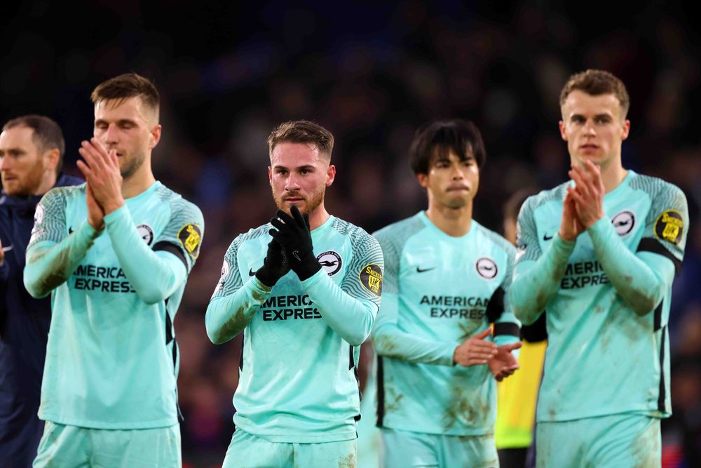 Brighton's players applaud their fans following the 1-1 draw with Crystal Palace