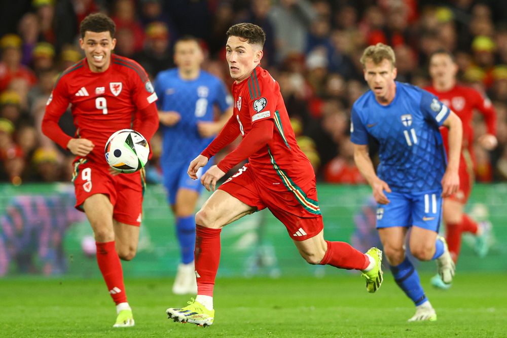 Harry Wilson in action for Wales against Finland Harry Wilson in action for Wales against Finland