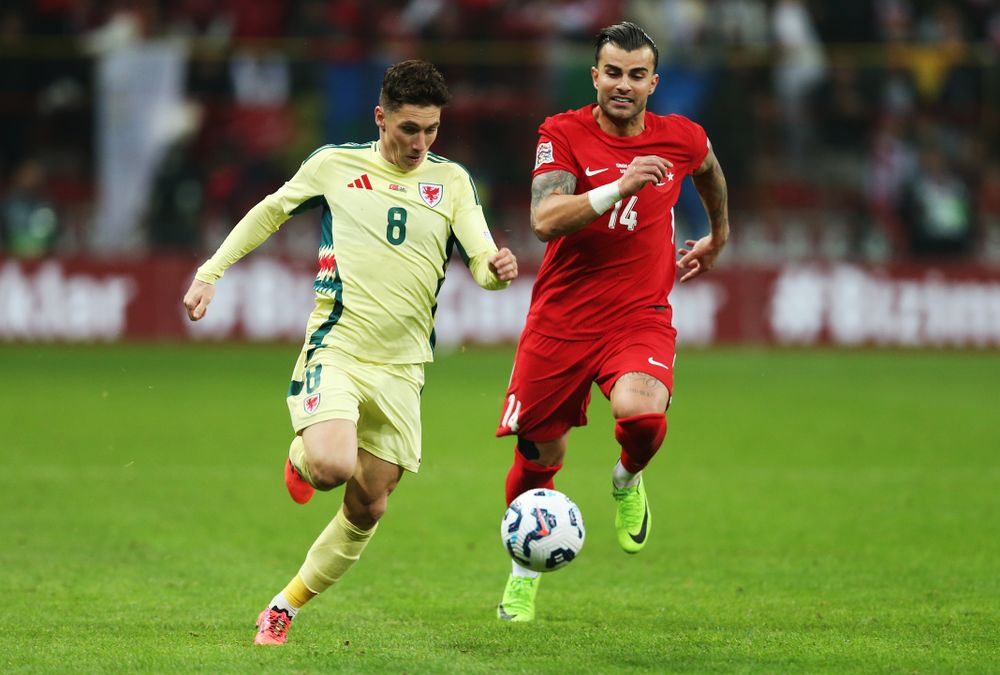 Harry Wilson in action for Wales against Turkey Harry Wilson in action for Wales against Turkey