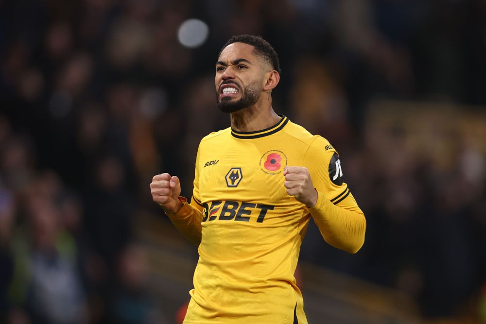 Matheus Cunha celebrates scoring for Wolves Matheus Cunha celebrates scoring for Wolves