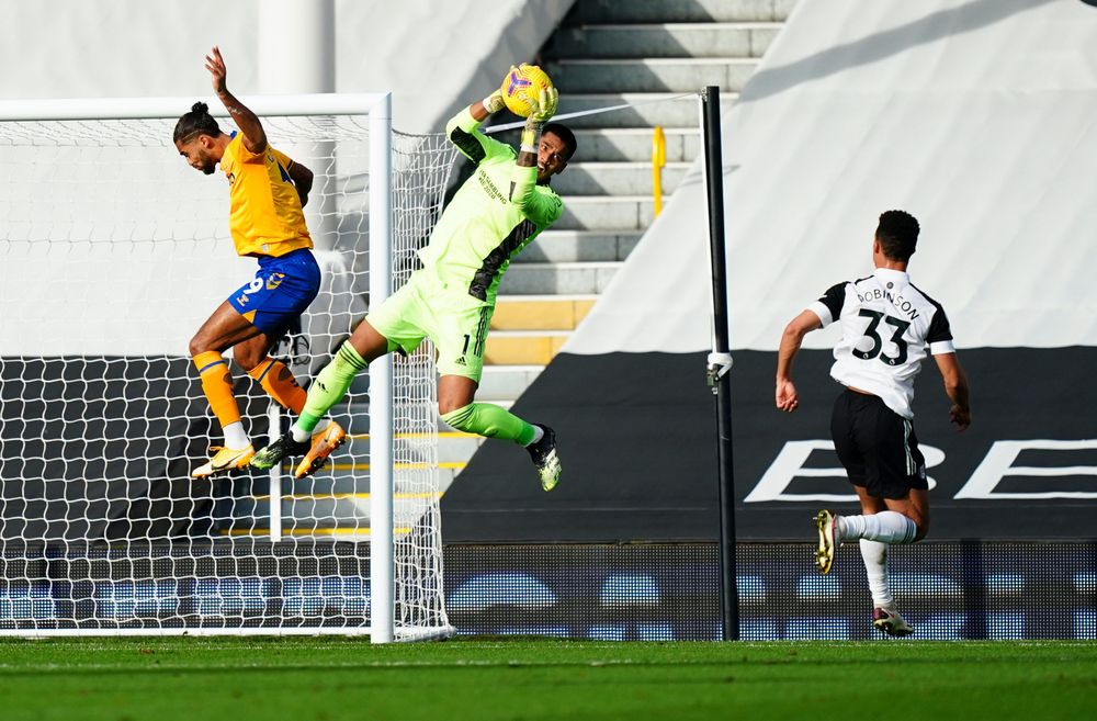 Alphonse Areola claims the high ball. Alphonse Areola claims the high ball.