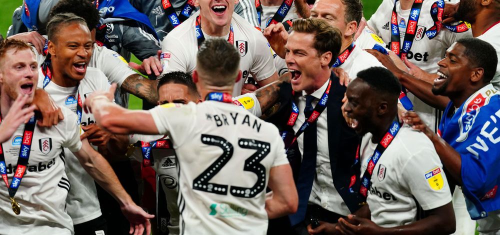 Scott Parker Scott Parker and his side celebrate promotion at Wembley