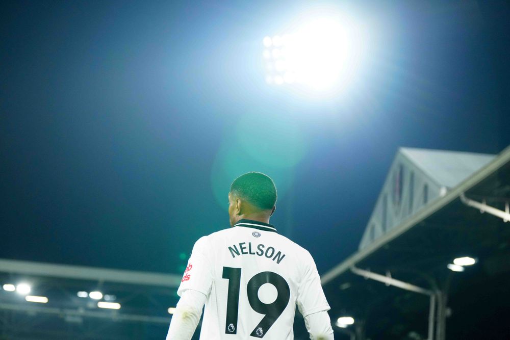 Reiss Nelson during Fulham's match against Brentford