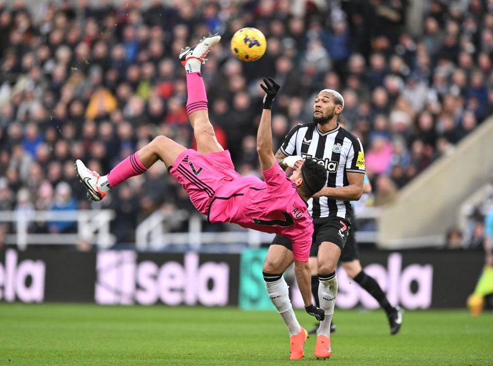 Raul Jimenez attempts an overhead kick Raul Jimenez attempts an overhead kick