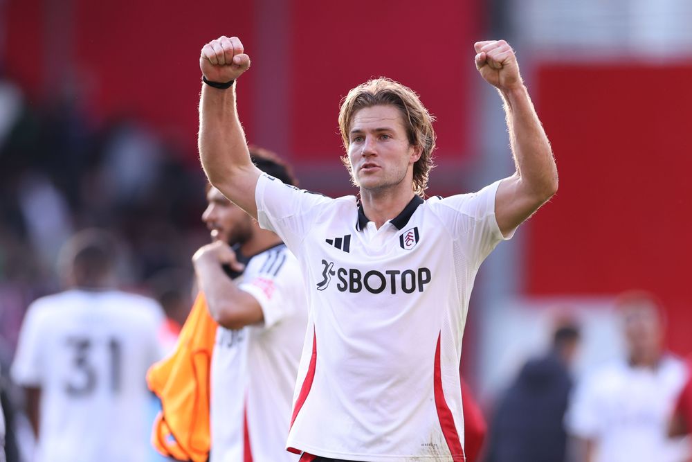 Joachim Andersen celebrates victory over Nottingham Forest Joachim Andersen celebrates victory over Nottingham Forest