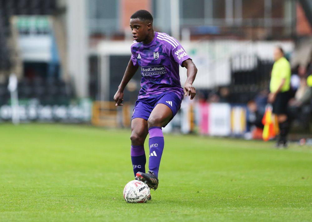 Jon Esenga on the ball for Fulham U18s against Notts County Jon Esenga on the ball for Fulham U18s against Notts County