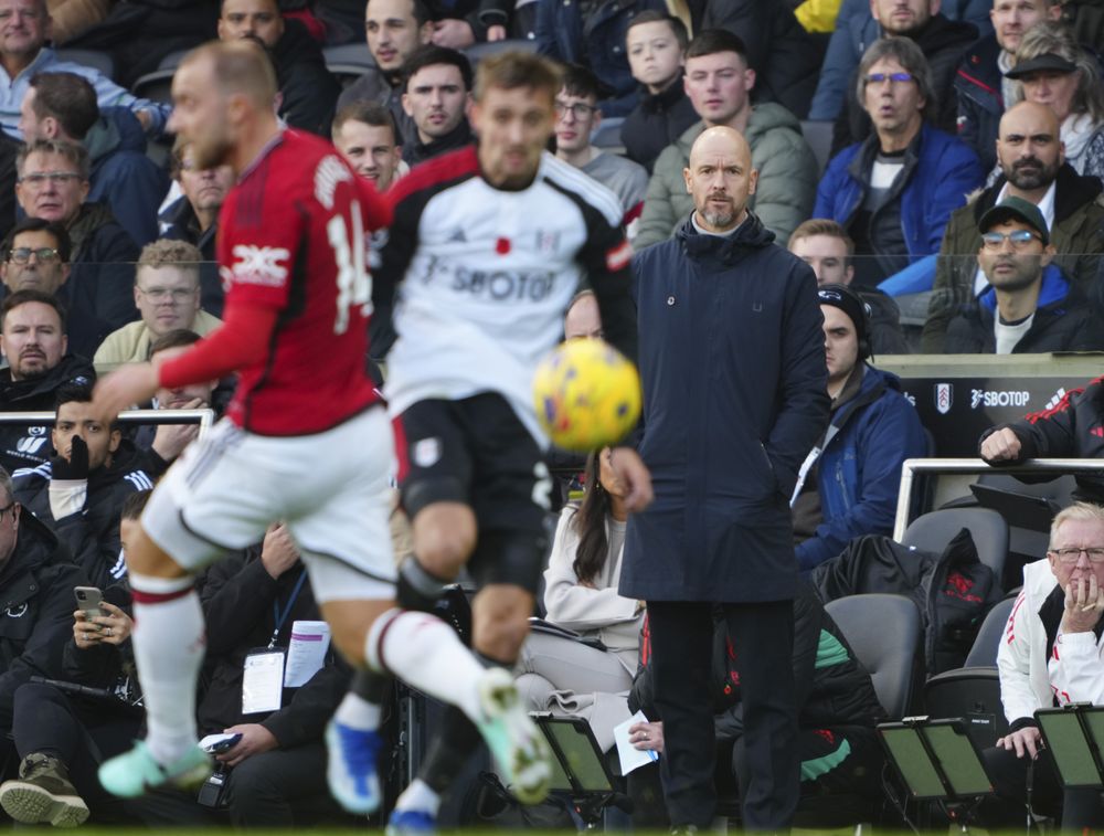 Erik ten Hag watches on