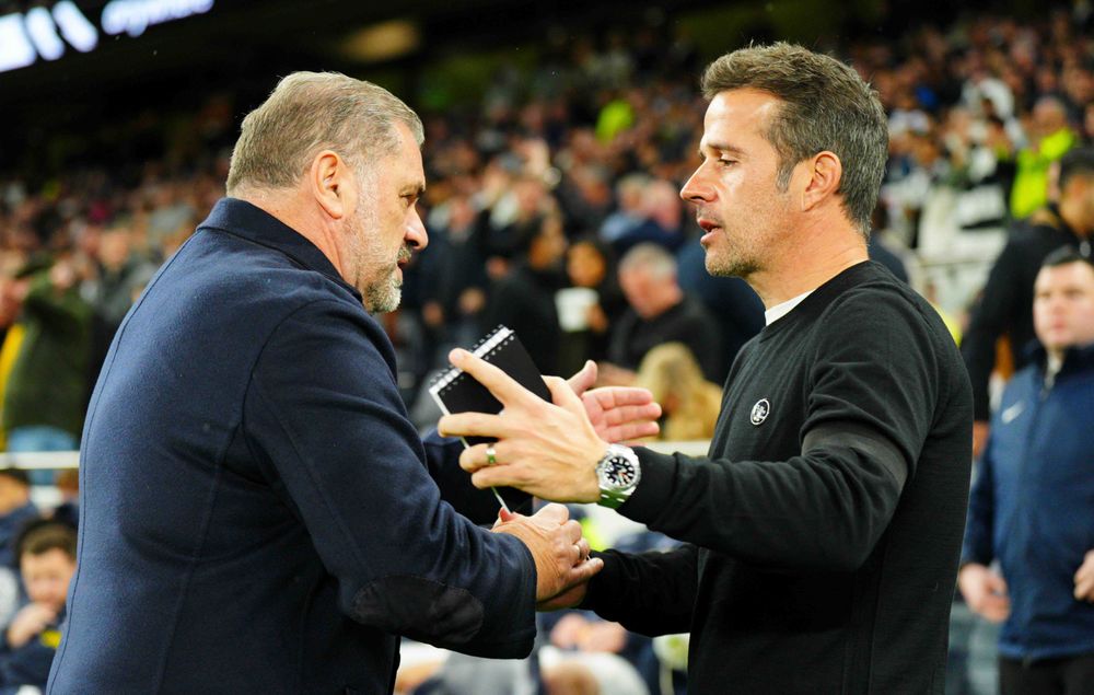 Marco Silva greets Ange Postecoglou Marco Silva greets Ange Postecoglou