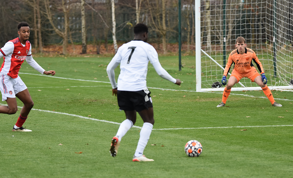 Michael Olakigbe looks for a cross Michael Olakigbe looks for a cross