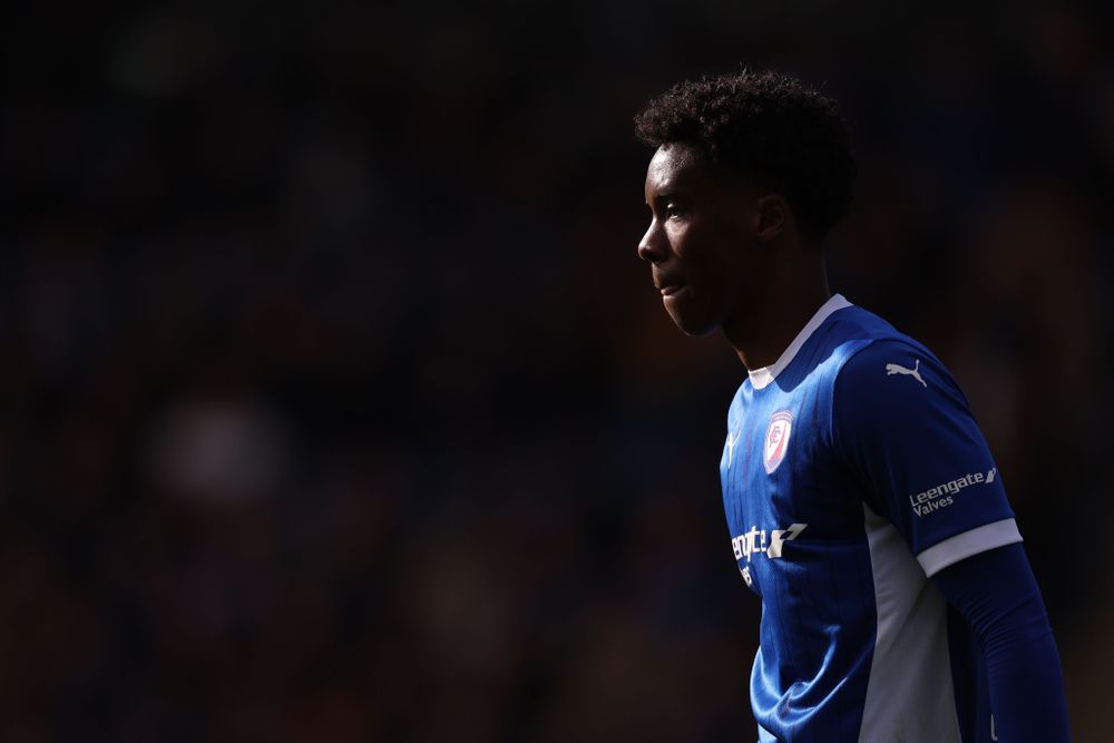 Harvey Araujo is pictured in action for Chesterfield against Notts County Harvey Araujo is pictured in action for Chesterfield against Notts County