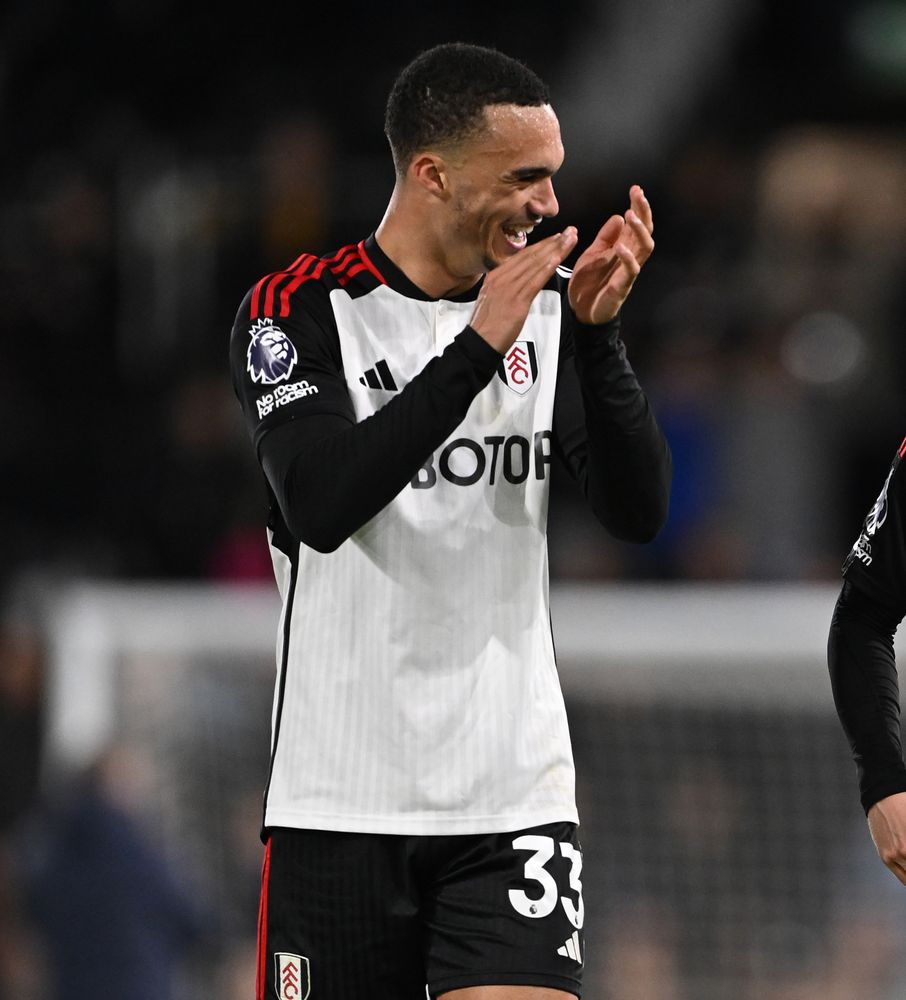 Antonee Robinson celebrates victory over Tottenham Hotspur Antonee Robinson celebrates victory over Tottenham Hotspur