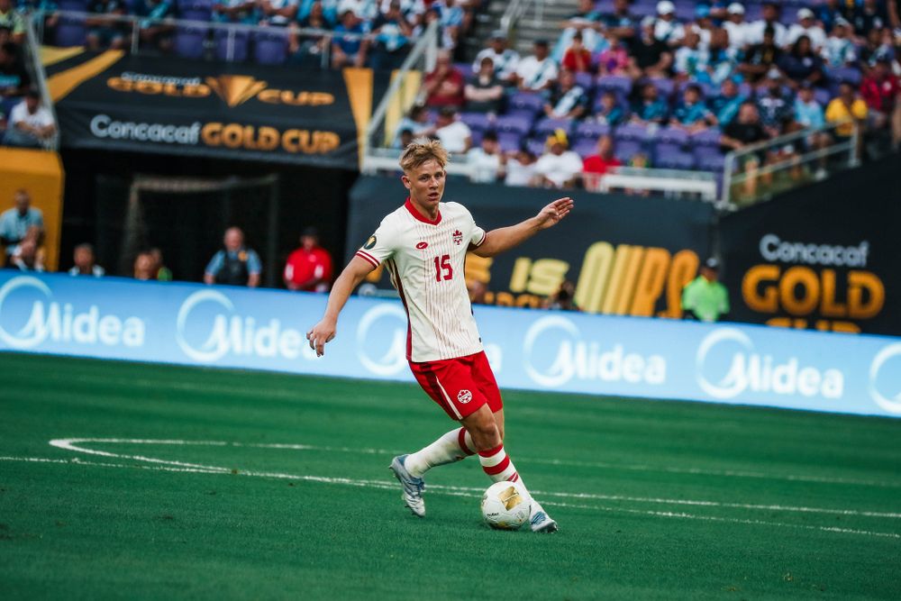 Luc de Fougerolles in action for Canada against Guatemala Luc de Fougerolles in action for Canada against Guatemala