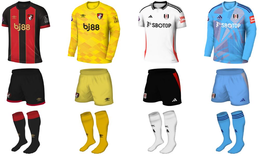 AFC Bournemouth v Fulham kits AFC Bournemouth v Fulham kits