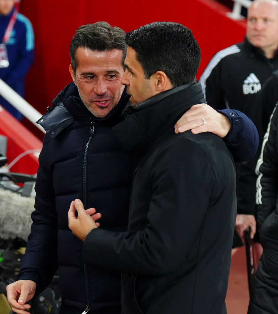 Marco Silva with Mikel Arteta