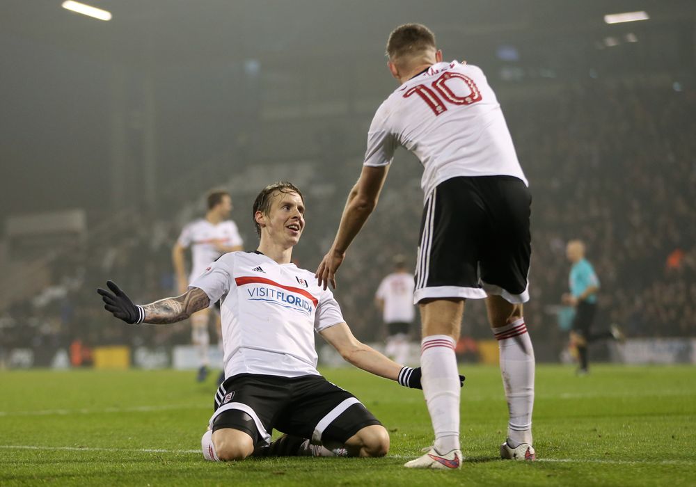 Stefan Johansen celebrates scoring against Derby Stefan Johansen celebrates scoring against Derby