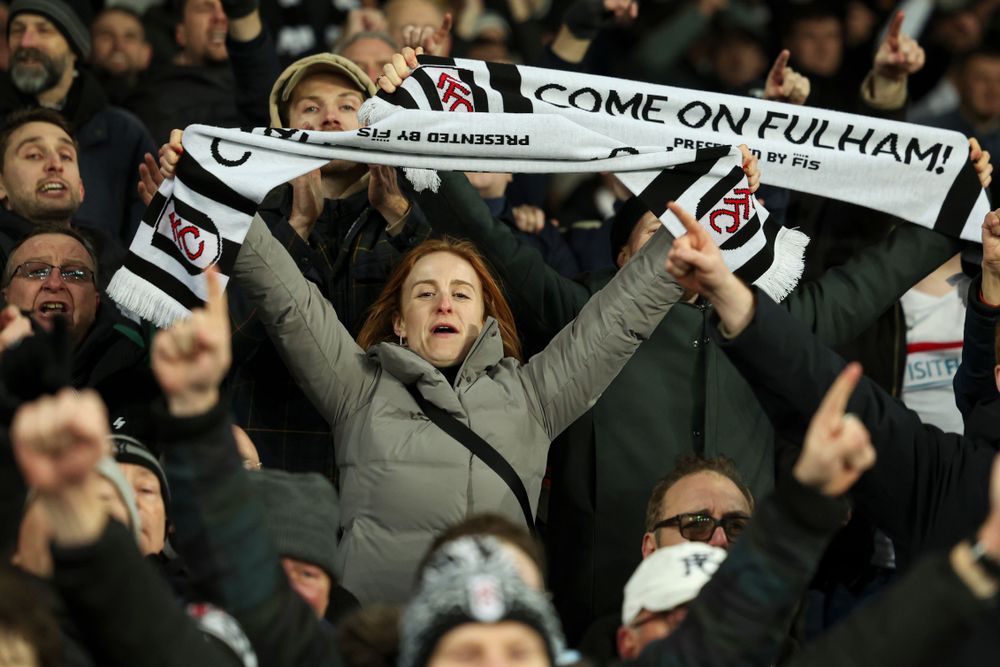 Fulham fans at Goodison Park