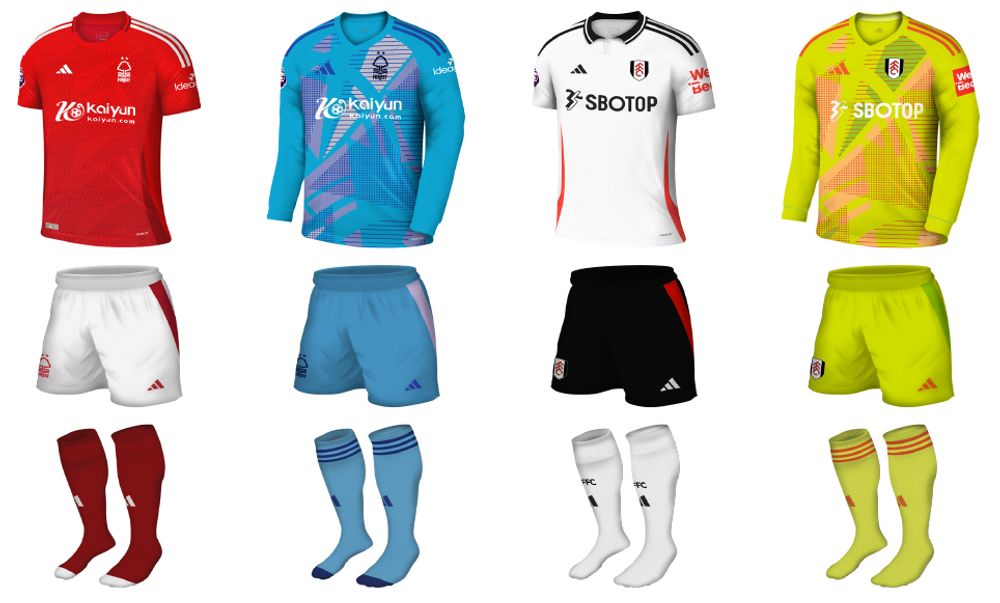 Nottingham Forest & Fulham kits Nottingham Forest & Fulham kits