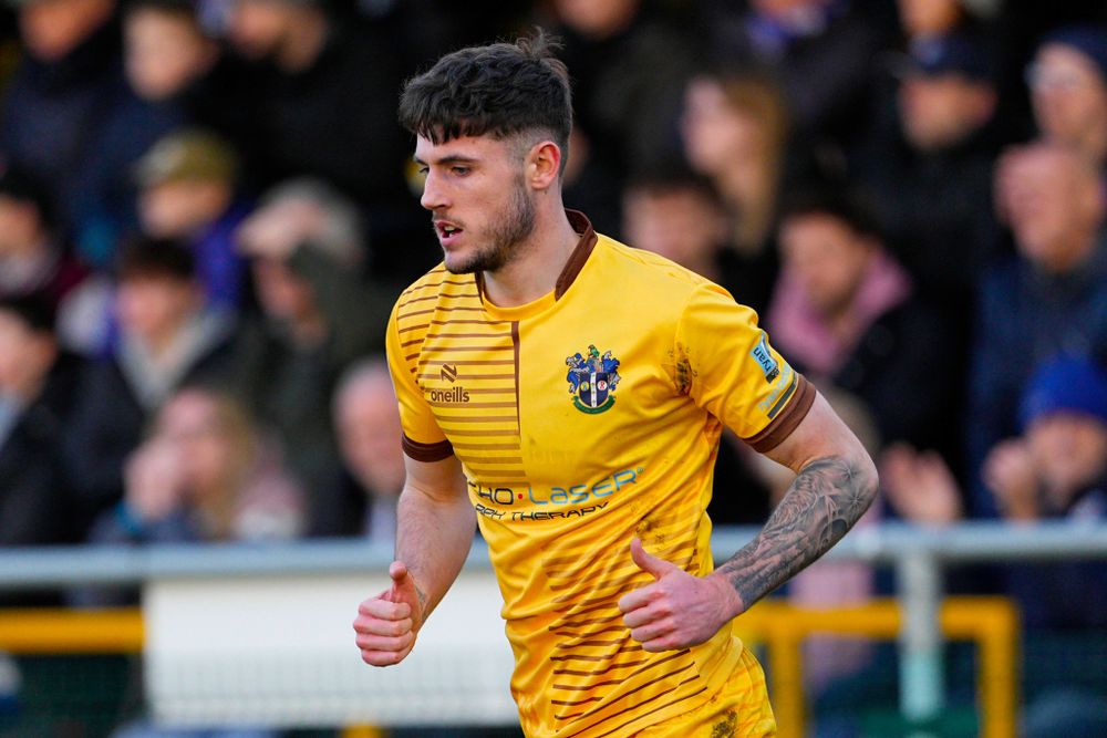 Olly Sanderson is pictured in action at Sutton United Olly Sanderson is pictured in action at Sutton United