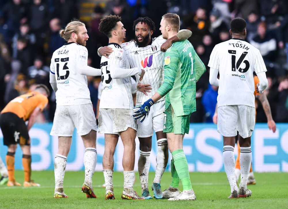 The team congratulate Marek Rodák after a shutout in Hull The team congratulate Marek Rodák after a shutout in Hull