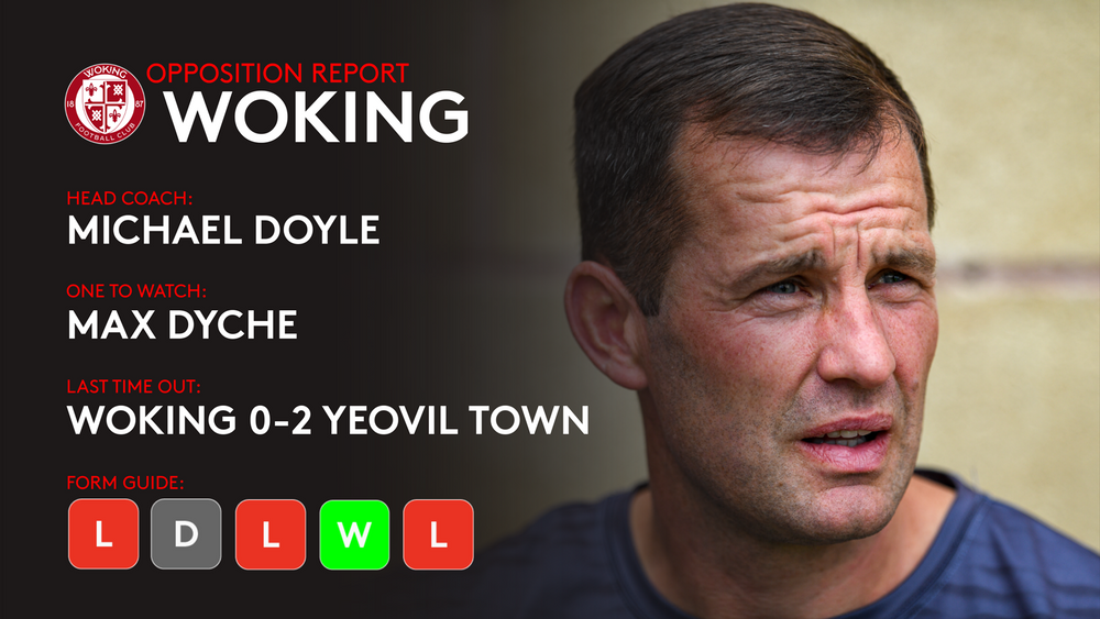 A graphic showing details on Woking FC