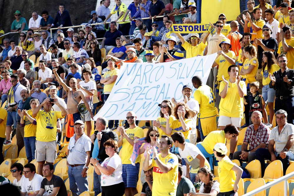 The Estoril fans with a banner for Marco Silva when he came up against them as Sporting coach The Estoril fans with a banner for Marco Silva when he came up against them as Sporting coach