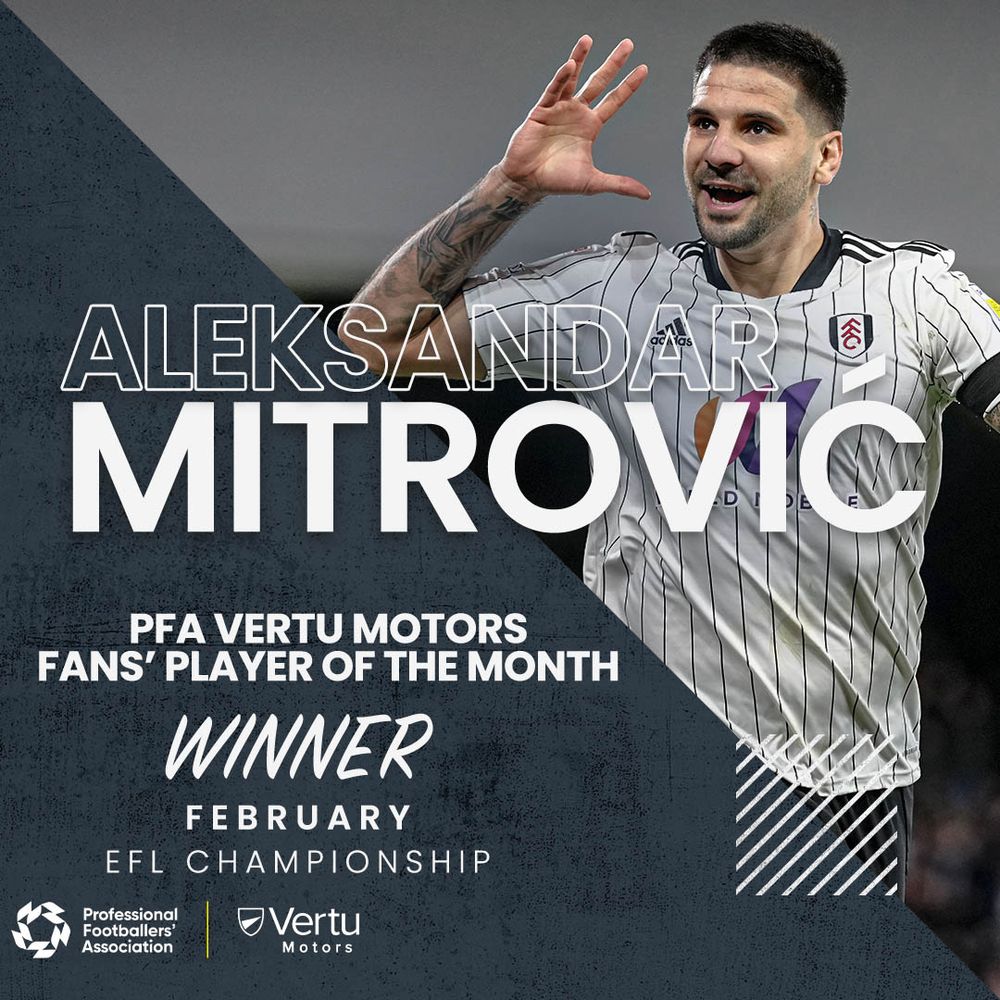 Aleksandar Mitrović wins PFA Player of the Month for February