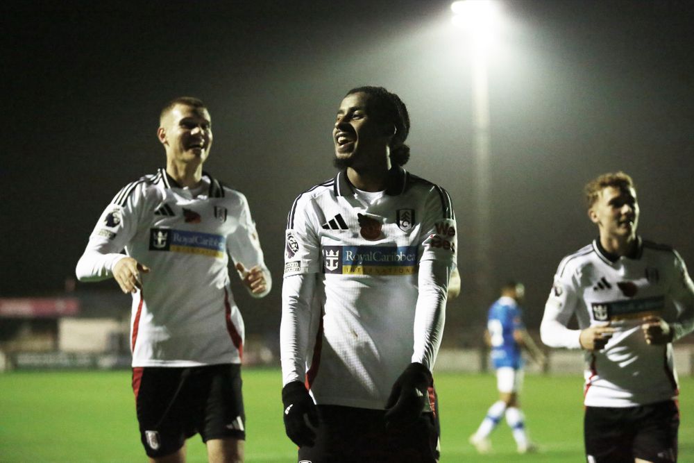 Lemar Gordon celebrates scoring the opening goal for Fulham U21s against Wealdstone Lemar Gordon celebrates scoring the opening goal for Fulham U21s against Wealdstone