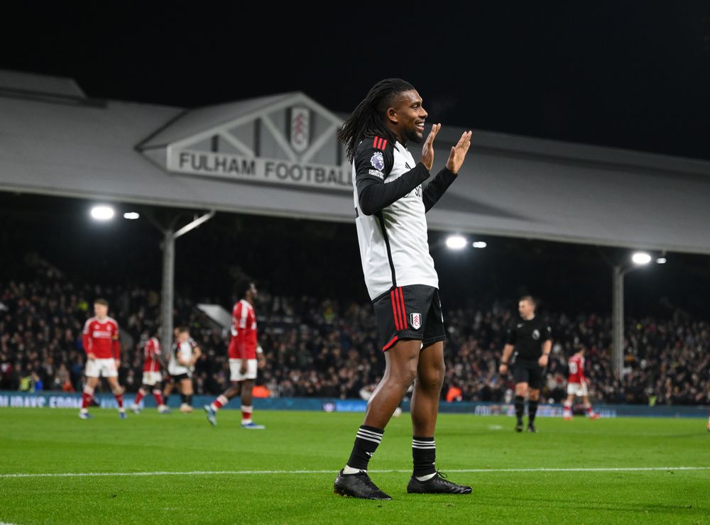 Alex Iwobi celebrates scoring against Forest Alex Iwobi celebrates scoring against Forest