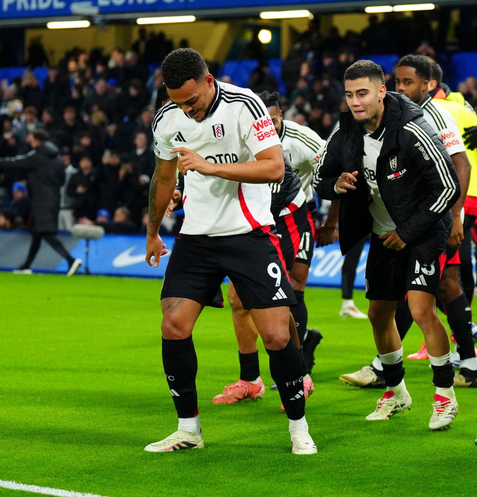 Rodrigo Muniz celebrates scoring against Chelsea