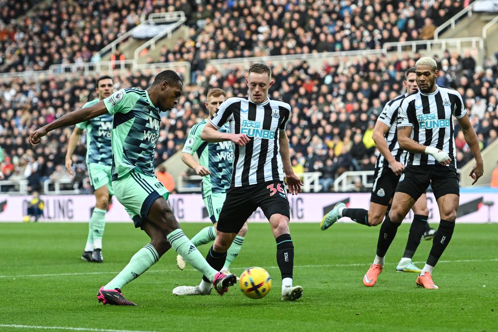 Issa Diop delivers a cross against Newcastle United