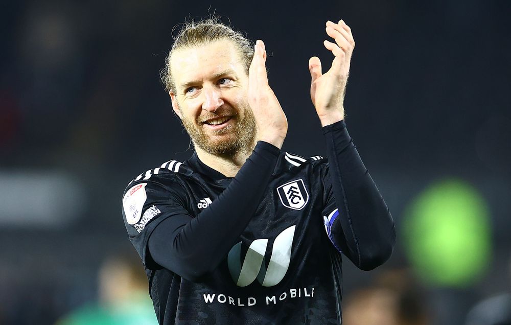 Tim Ream applauds the travelling support Tim Ream applauds the travelling support