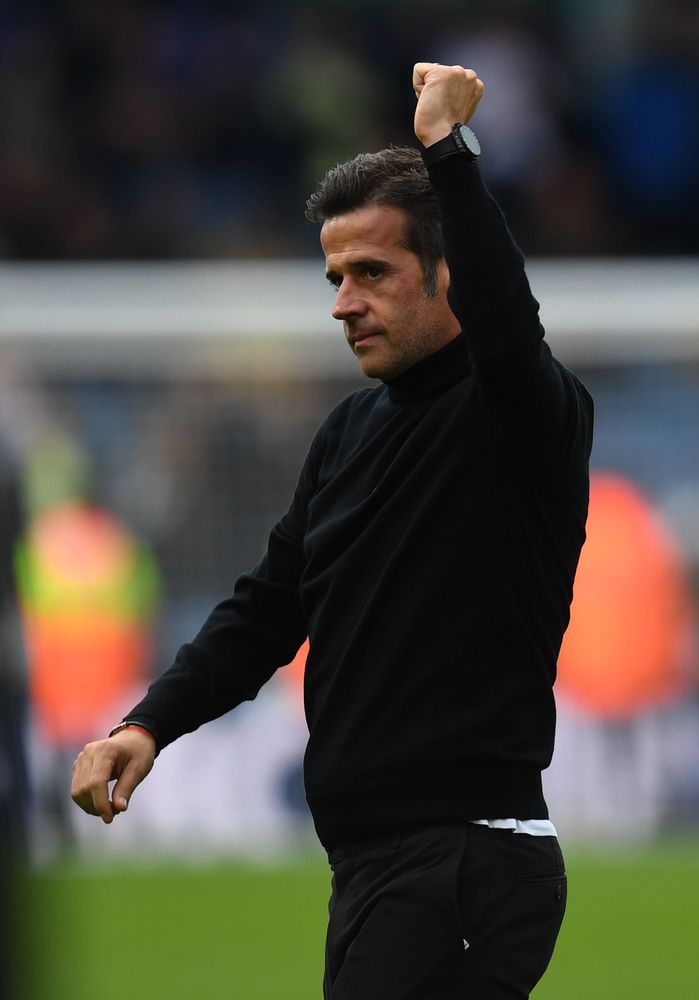 Marco Silva celebrates victory over Leeds