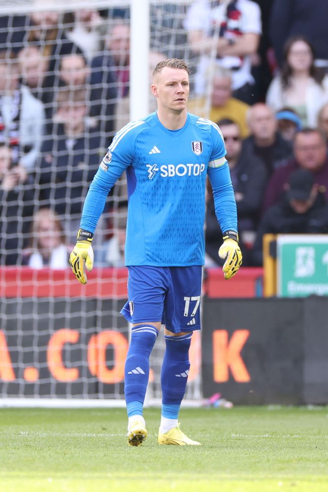 Bernd Leno in action against Sheffield United Bernd Leno in action against Sheffield United