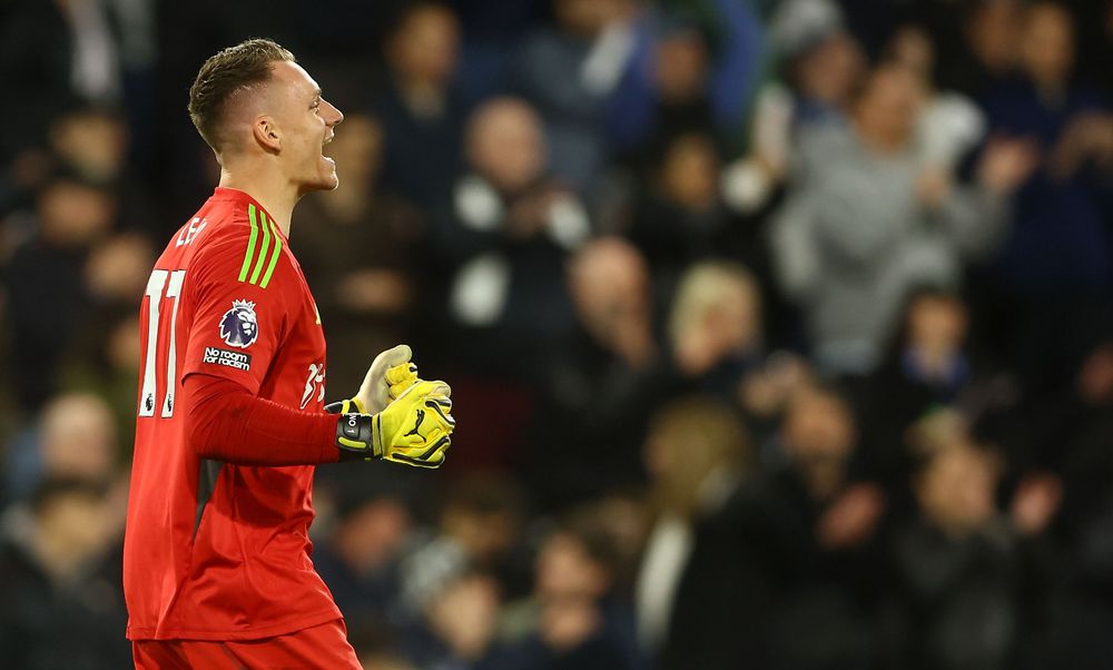Bernd Leno celebrates victory over Spurs Bernd Leno celebrates victory over Spurs