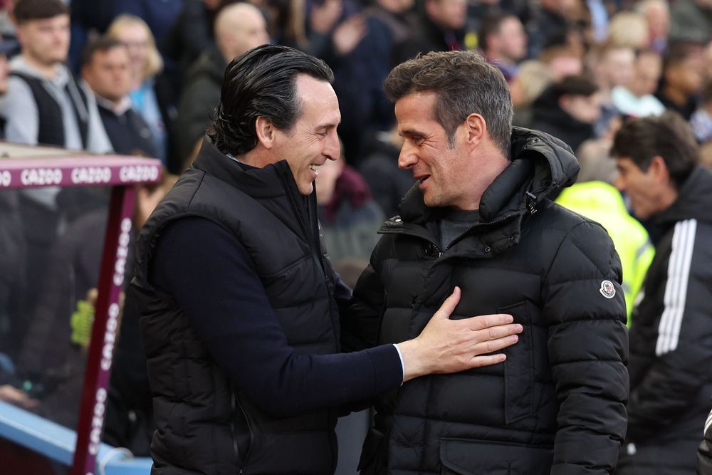 Unai Emery greets Marco Silva Unai Emery greets Marco Silva