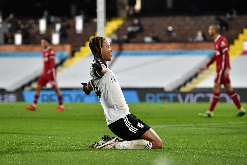 Bobby De Cordova-Reid knee slides after he netted against Liverpool in December Bobby De Cordova-Reid knee slides after he netted against Liverpool in December