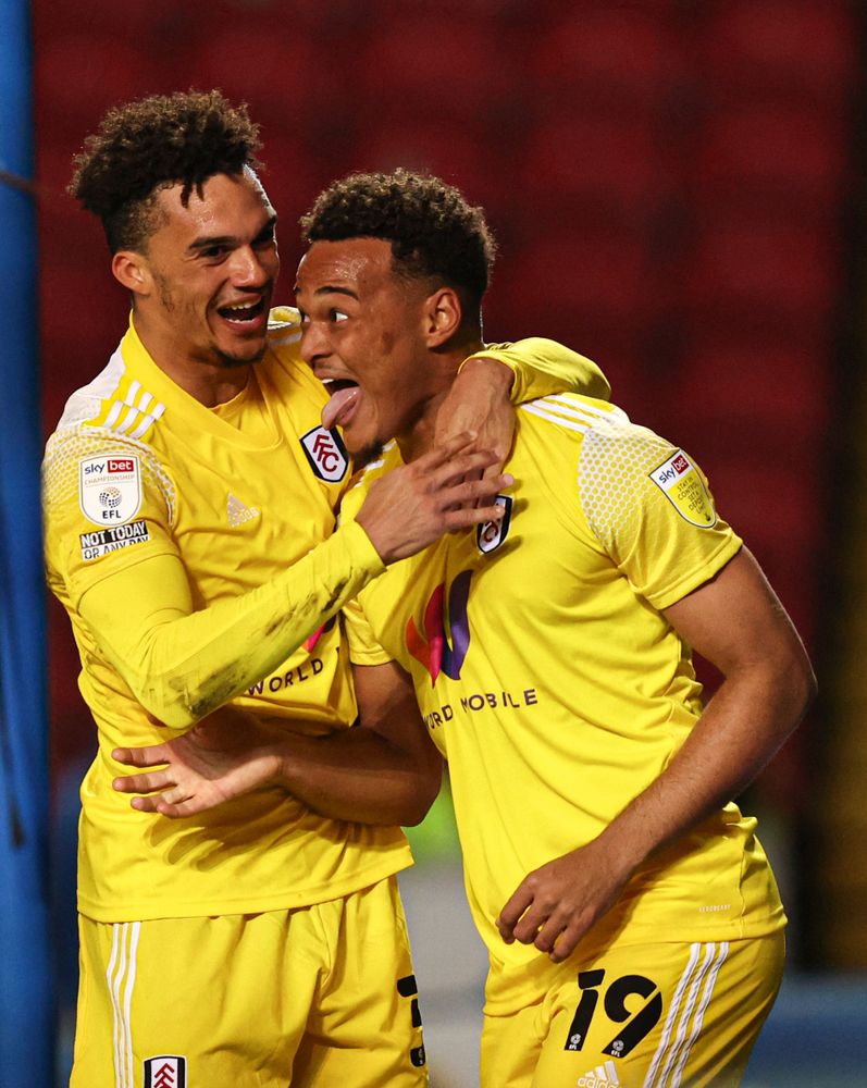 Rodrigo Muniz celebrates with Antonee Robinson Rodrigo Muniz celebrates with Antonee Robinson