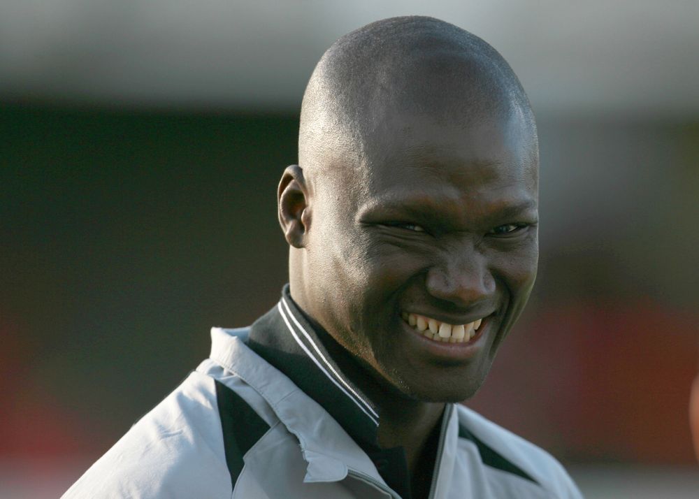 Papa Bouba Diop during a training session Papa Bouba Diop during a training session