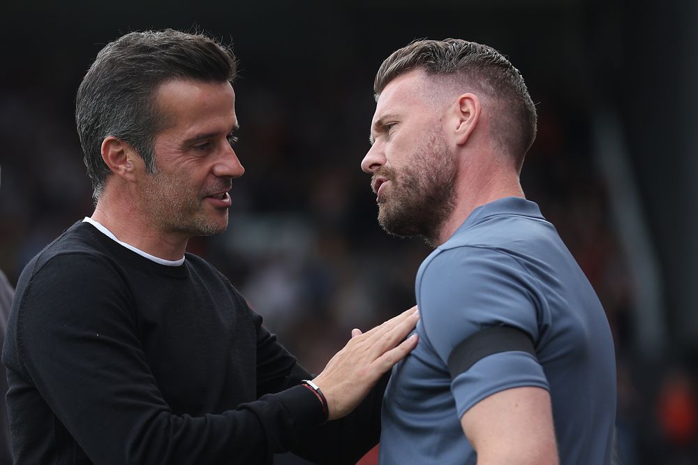 Marco Silva chats with Rob Edwards